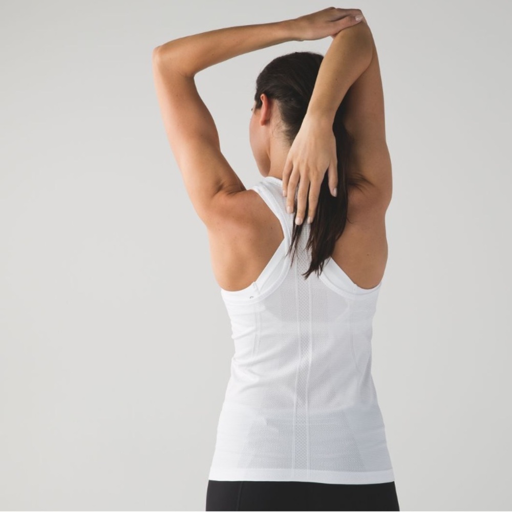 Lululemon Swiftly Tech Racerback Heathered White